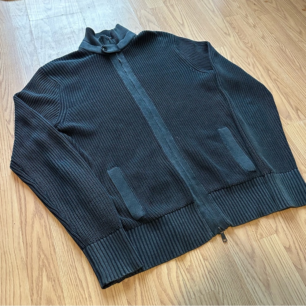 Navy Banana Republic Heritage Collection Zip Up Sweater Size Large Tall